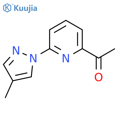 1-6-(4-methyl-1H-pyrazol-1-yl)pyridin-2-ylethan-1-one structure