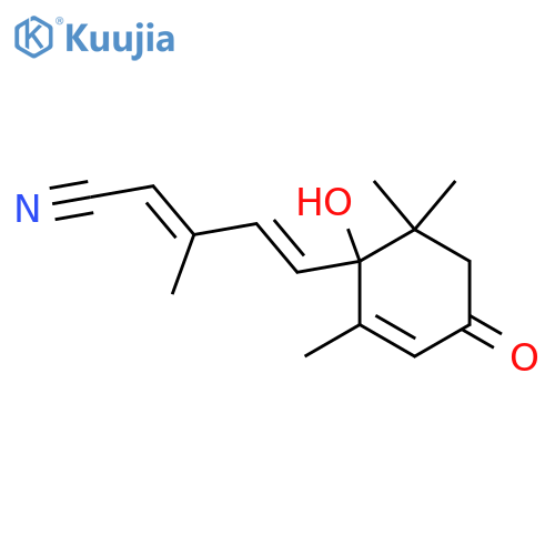 2,4-Pentadienenitrile, 5-(1-hydroxy-2,6,6-trimethyl-4-oxo-2-cyclohexen-1-yl)-3-methyl-, (E,E)- (8CI,9CI) structure