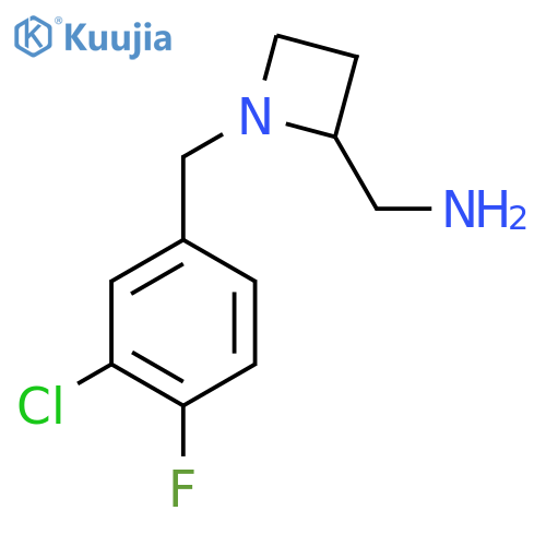 {1-(3-chloro-4-fluorophenyl)methylazetidin-2-yl}methanamine structure