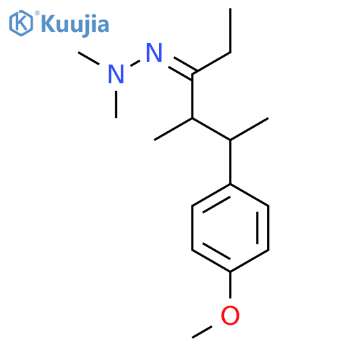 3-Hexanone, 5-(4-methoxyphenyl)-4-methyl-, dimethylhydrazone structure
