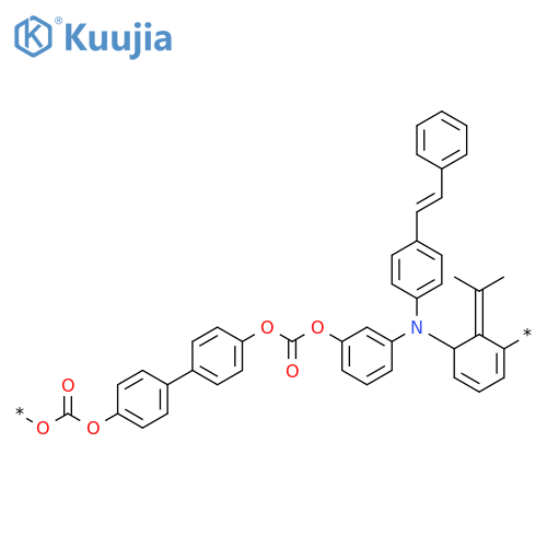 Poly[oxycarbonyloxy-1,4-phenylene(1-methylethylidene)-1,4-phenyleneoxycarbonyloxy-1,3-phenylene[[4-(2-phenylethenyl)phenyl]imino]-1,3-phenylene] structure
