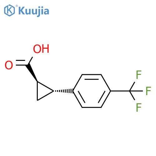 rac-(1R,2R)-2-4-(trifluoromethyl)phenylcyclopropane-1-carboxylic acid structure