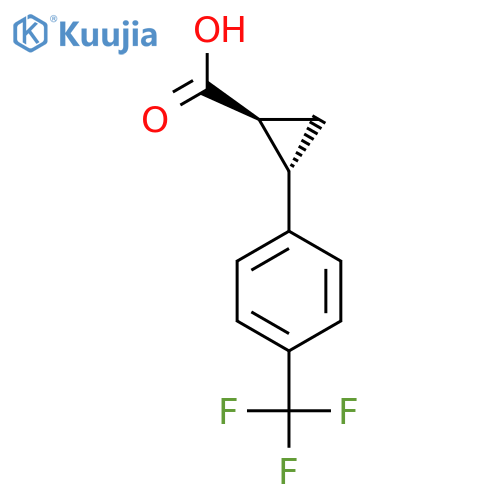 (1S,2s)-2-(4-(trifluoromethyl)phenyl)cyclopropane-1-carboxylic acid structure
