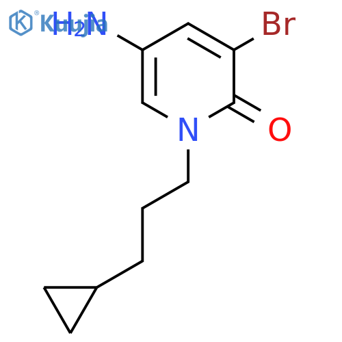 5-amino-3-bromo-1-(3-cyclopropylpropyl)-1,2-dihydropyridin-2-one structure
