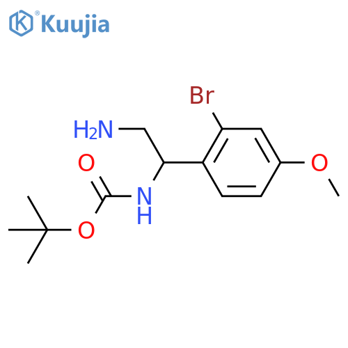 tert-butyl N-2-amino-1-(2-bromo-4-methoxyphenyl)ethylcarbamate structure