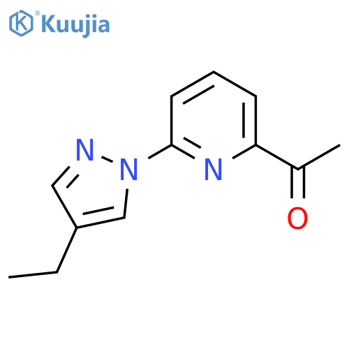 1-6-(4-ethyl-1H-pyrazol-1-yl)pyridin-2-ylethan-1-one structure
