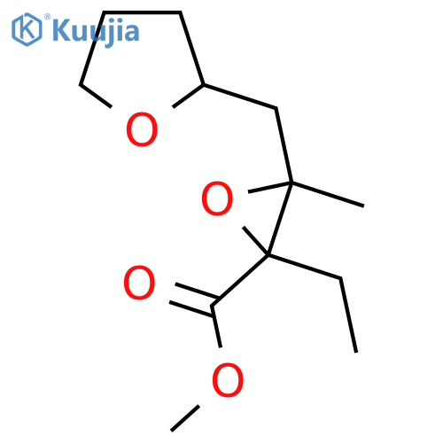 Methyl 2-ethyl-3-methyl-3-[(oxolan-2-yl)methyl]oxirane-2-carboxylate structure