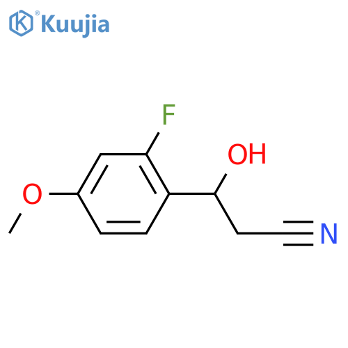 3-(2-fluoro-4-methoxyphenyl)-3-hydroxypropanenitrile structure