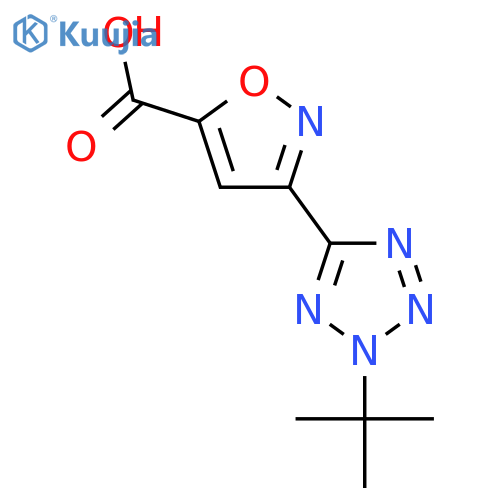 3-(2-tert-butyl-2H-1,2,3,4-tetrazol-5-yl)-1,2-oxazole-5-carboxylic acid structure
