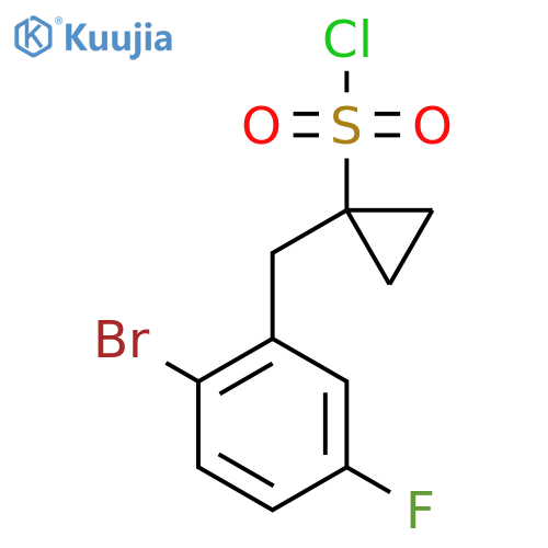 1-(2-bromo-5-fluorophenyl)methylcyclopropane-1-sulfonyl chloride structure