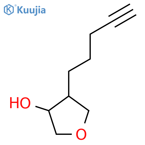 4-(pent-4-yn-1-yl)oxolan-3-ol structure