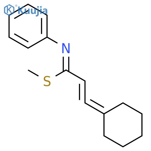 2-Propenimidothioic acid, 3-cyclohexylidene-N-phenyl-, methyl ester structure