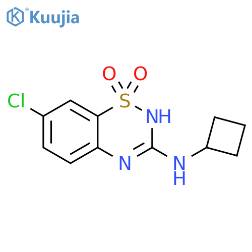 2H-1,2,4-Benzothiadiazin-3-amine, 7-chloro-N-cyclobutyl-, 1,1-dioxide structure