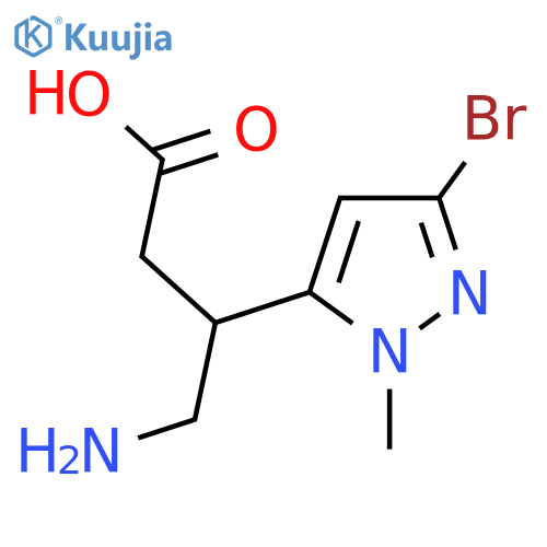 4-amino-3-(3-bromo-1-methyl-1H-pyrazol-5-yl)butanoic acid structure