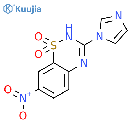 2H-1,2,4-Benzothiadiazine, 3-(1H-imidazol-1-yl)-7-nitro-, 1,1-dioxide structure