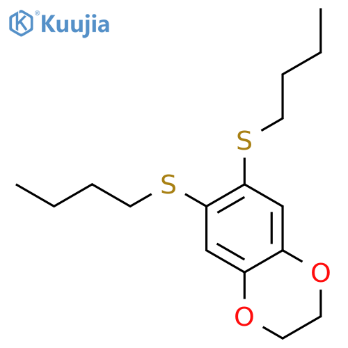 1,4-Benzodioxin, 6,7-bis(butylthio)-2,3-dihydro- structure