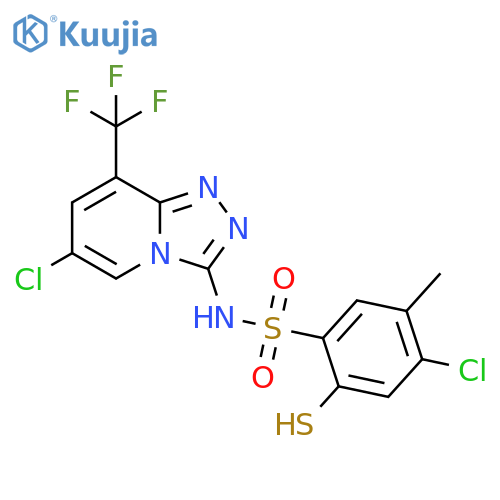 Benzenesulfonamide,4-chloro-N-[6-chloro-8-(trifluoromethyl)-1,2,4-triazolo[4,3-a]pyridin-3-yl]-2-mercapto-5-methyl- structure