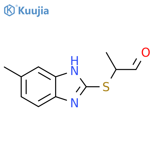 Propanal, 2-[(6-methyl-1H-benzimidazol-2-yl)thio]- structure