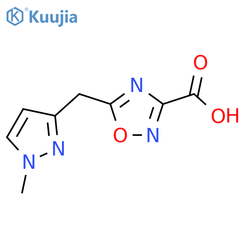 5-(1-methyl-1H-pyrazol-3-yl)methyl-1,2,4-oxadiazole-3-carboxylic acid structure