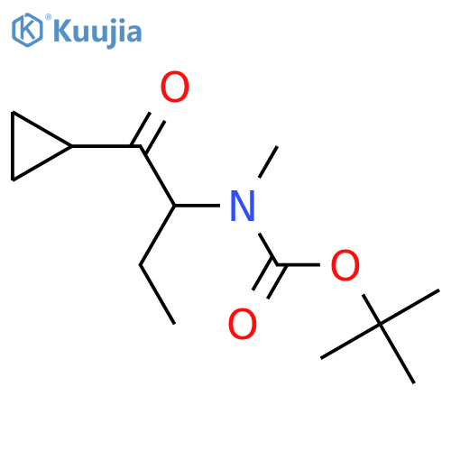 tert-butyl N-(1-cyclopropyl-1-oxobutan-2-yl)-N-methylcarbamate structure