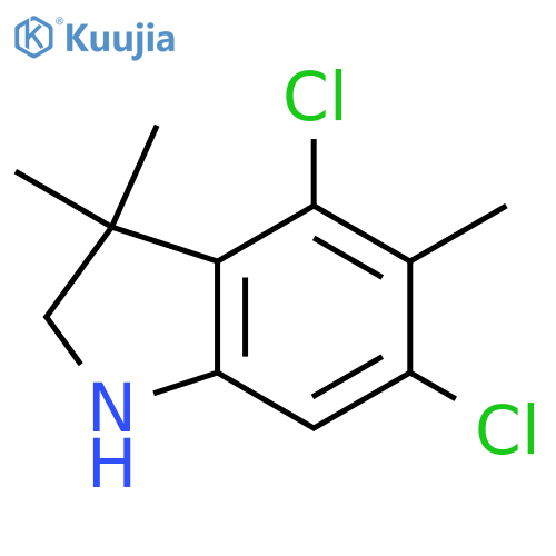 4,6-dichloro-3,3,5-trimethyl-2,3-dihydro-1H-indole structure