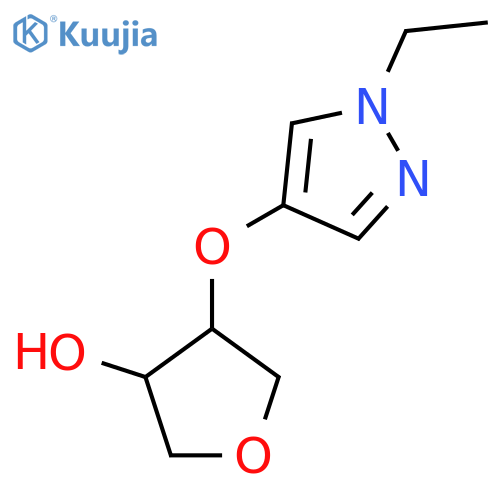 4-[(1-ethyl-1H-pyrazol-4-yl)oxy]oxolan-3-ol structure