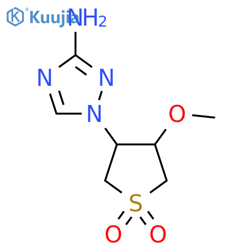 3-(3-amino-1H-1,2,4-triazol-1-yl)-4-methoxy-1lambda6-thiolane-1,1-dione structure