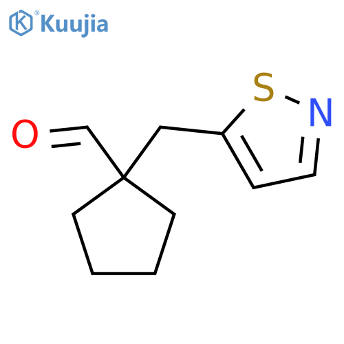 1-(1,2-thiazol-5-yl)methylcyclopentane-1-carbaldehyde structure