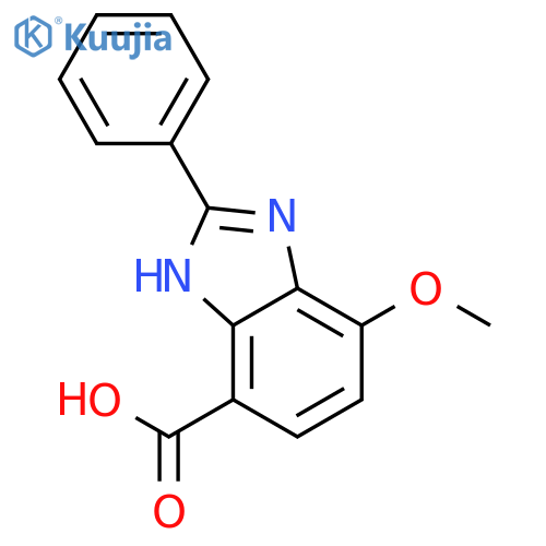1H-Benzimidazole-4-carboxylic acid, 7-methoxy-2-phenyl- structure