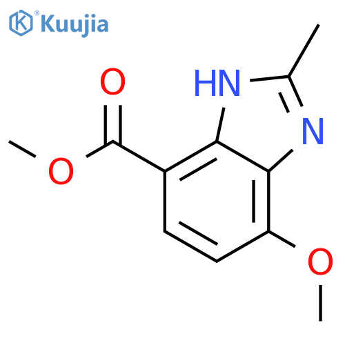 1H-Benzimidazole-4-carboxylic acid, 7-methoxy-2-methyl-, methyl ester structure