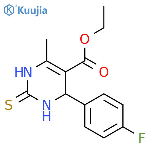 Ethyl 4-(4-fluorophenyl)-6-methyl-2-thioxo-1,2,3,4-tetrahydropyrimidine-5-carboxylate structure