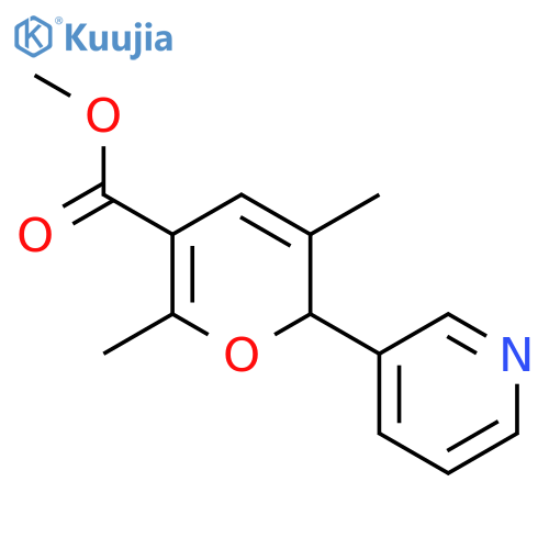 2H-Pyran-5-carboxylic acid, 3,6-dimethyl-2-(3-pyridinyl)-, methyl ester structure