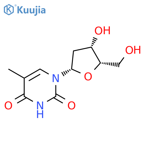 2,4(1H,3H)-Pyrimidinedione, 1-(2-deoxy-β-L-threo-pentofuranosyl)-5-methyl- structure
