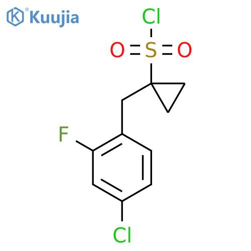 1-(4-chloro-2-fluorophenyl)methylcyclopropane-1-sulfonyl chloride structure