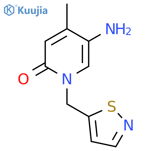 5-amino-4-methyl-1-(1,2-thiazol-5-yl)methyl-1,2-dihydropyridin-2-one structure