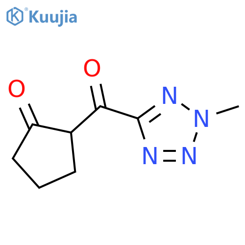 2-(2-methyl-2H-1,2,3,4-tetrazole-5-carbonyl)cyclopentan-1-one structure