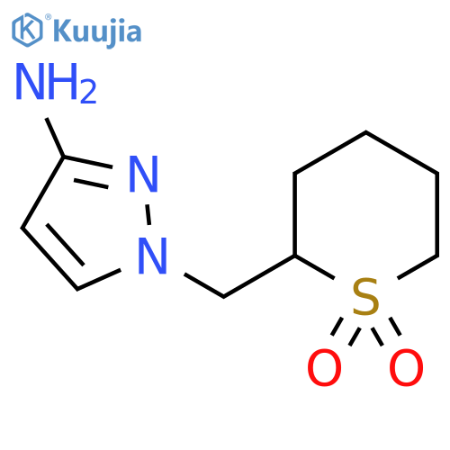 2-(3-amino-1H-pyrazol-1-yl)methyl-1lambda6-thiane-1,1-dione structure