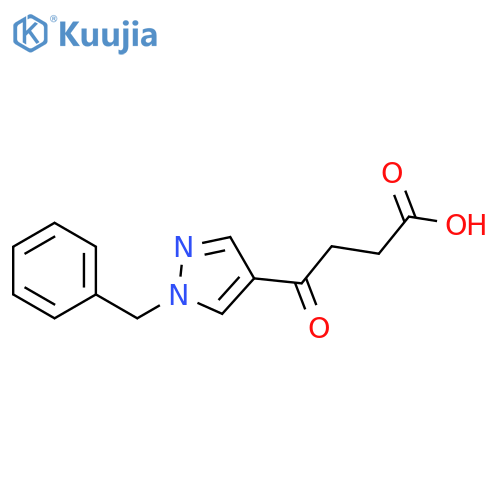 4-(1-benzyl-1H-pyrazol-4-yl)-4-oxobutanoic acid structure