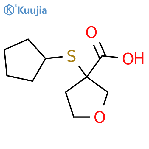 3-(Cyclopentylsulfanyl)oxolane-3-carboxylic acid structure