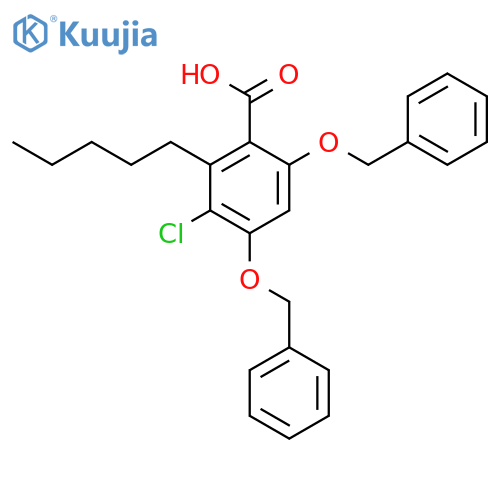 Benzoic acid, 3-chloro-2-pentyl-4,6-bis(phenylmethoxy)- structure
