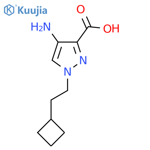 4-amino-1-(2-cyclobutylethyl)-1H-pyrazole-3-carboxylic acid structure