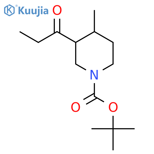 Tert-butyl 4-methyl-3-propanoylpiperidine-1-carboxylate structure