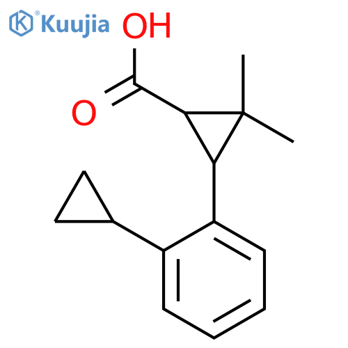 3-(2-cyclopropylphenyl)-2,2-dimethylcyclopropane-1-carboxylic acid structure
