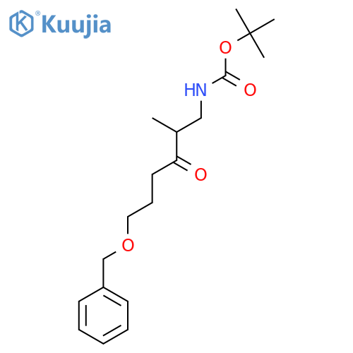 tert-butyl N-[6-(benzyloxy)-2-methyl-3-oxohexyl]carbamate structure