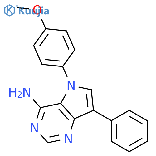 5H-Pyrrolo[3,2-d]pyrimidin-4-amine, 5-(4-methoxyphenyl)-7-phenyl- structure