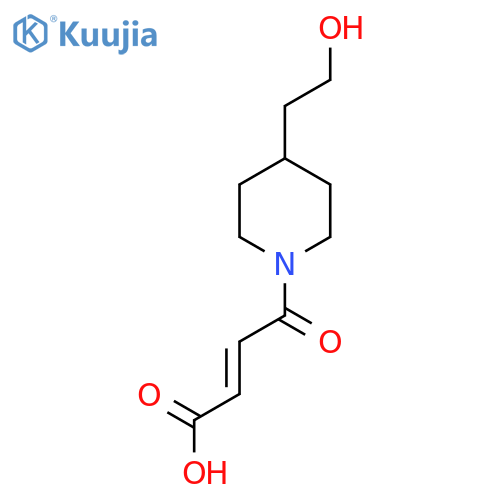 (E)-4-(4-(2-hydroxyethyl)piperidin-1-yl)-4-oxobut-2-enoic acid structure