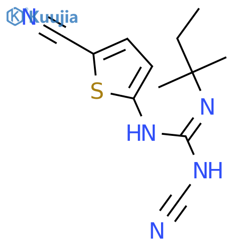 Guanidine, N-cyano-N'-(5-cyano-2-thienyl)-N''-(1,1-dimethylpropyl)- structure