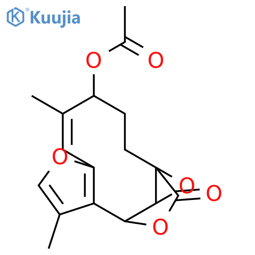 2H-10,1a-(Epoxymethano)oxireno[4,5]cyclodeca[1,2-b]furan-12-one,4-(acetyloxy)-3,4,10,10a-tetrahydro-5,9-dimethyl-, (1aS,4R,5Z,10S,10aS)- (9CI) structure