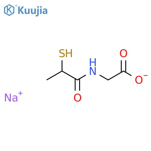 Glycine,N-(2-mercapto-1-oxopropyl)-, monosodium salt (9CI) structure