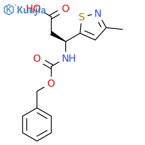 (3S)-3-{(benzyloxy)carbonylamino}-3-(3-methyl-1,2-thiazol-5-yl)propanoic acid structure